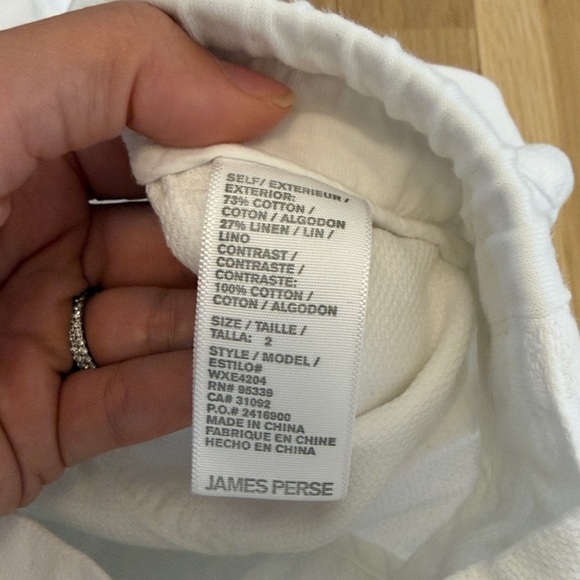 James Perse White Drawstring Shorts - Picture 3 of 6